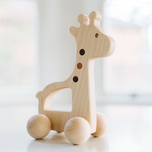 Wooden Giraffe Push Toy
